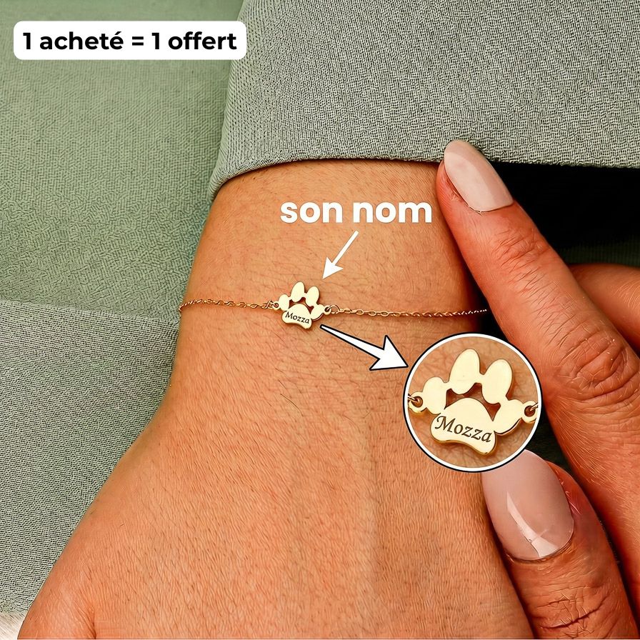 Le Bracelet Patte Gravée - Prénom de Votre Animal