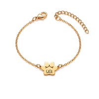 Le Bracelet Patte d'Amour - Gravé à son prénom