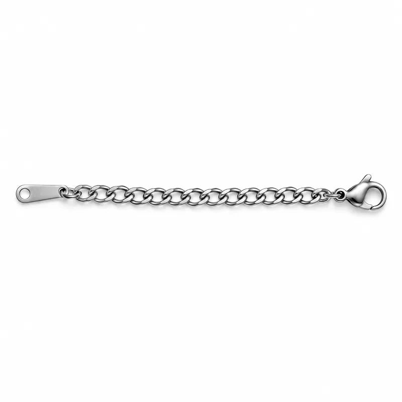 Extension de chaîne 7 cm argentée, avec mousqueton