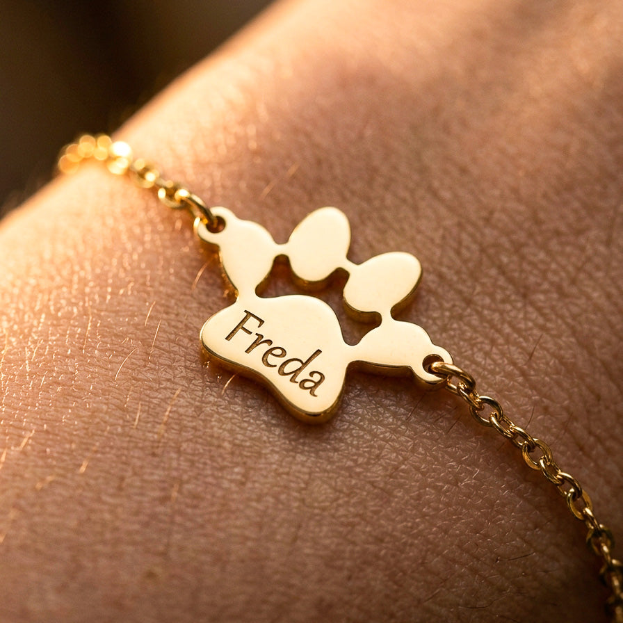 Le Bracelet Patte Gravée — Prénom de Votre Animal